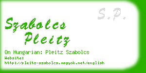 szabolcs pleitz business card
